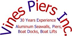 Vines Piers, Inc. - 30 years experience - piers docks seawalls boat houses boat lifts 